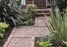 Phormiums and paving detail