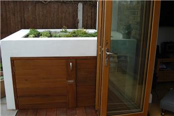 Storage area with a sedum roof