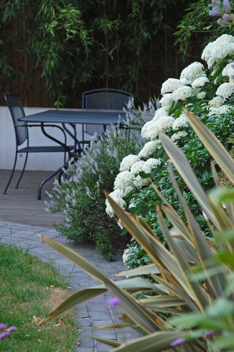 Seating area at end of garden