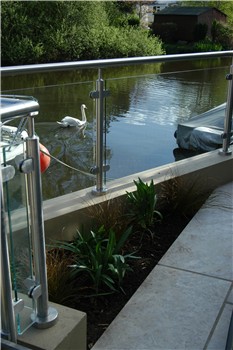 Glass and steel balustrades